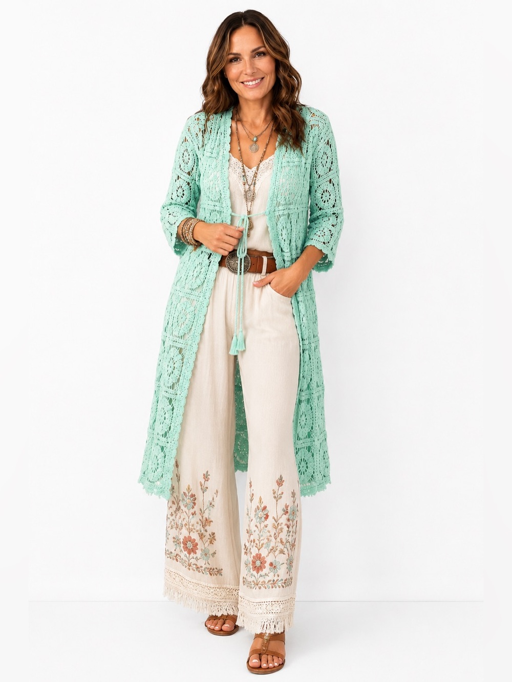 Raj Crochet Duster OSFA NWOT